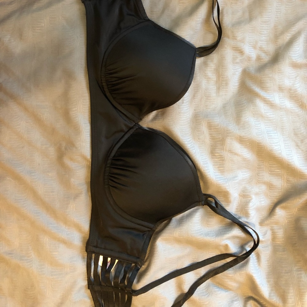 Black strappy swim top